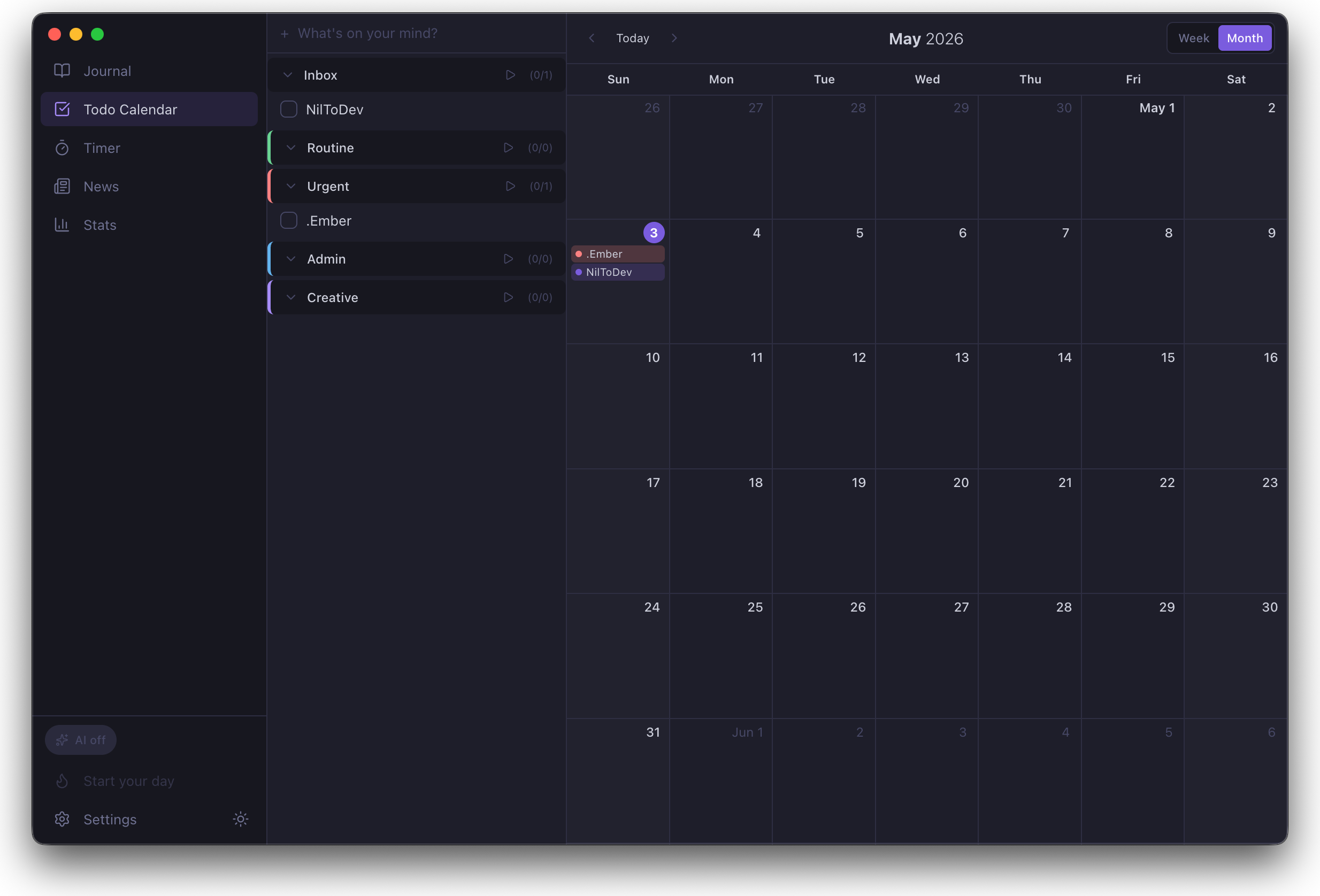 DotEmber — Todo + Calendar